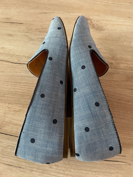 J.Crew Womens Polka Dot Loafers Size 10 Blue Navy Slip On Flats Preppy - Picture 5 of 7